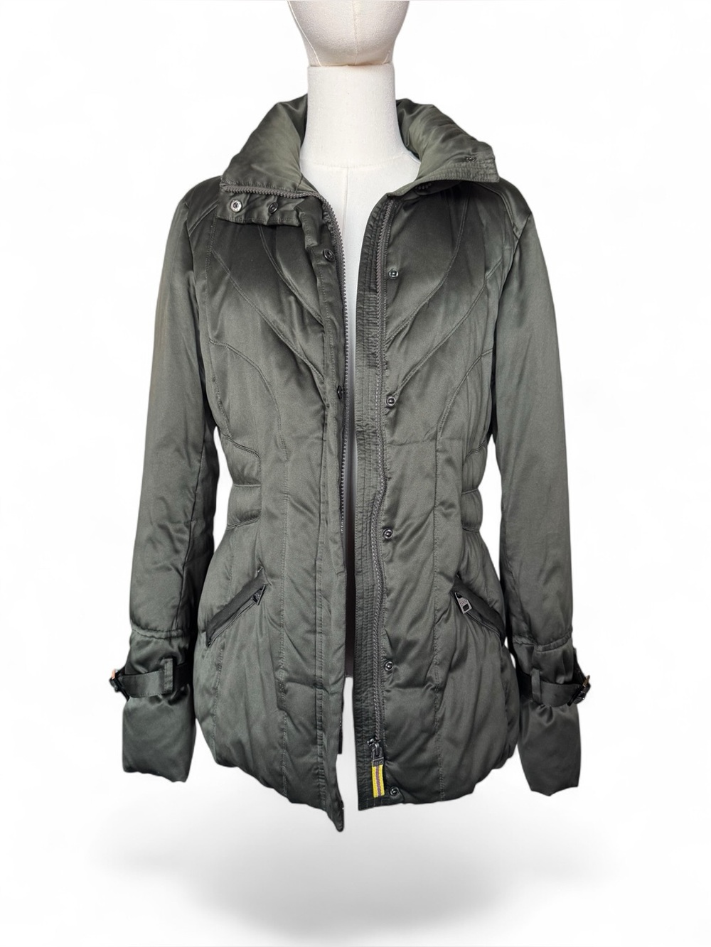 Marc New York Olive Green Quilted Down Puffer Jacket Size Small